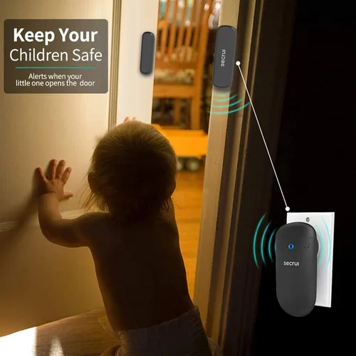 Miniatura 2 de SECRUI - Timbre de puerta, timbre con sensor abierto de puerta para negocios/hogar al entrar, volumen ajustable, fácil instalación, rango de 400