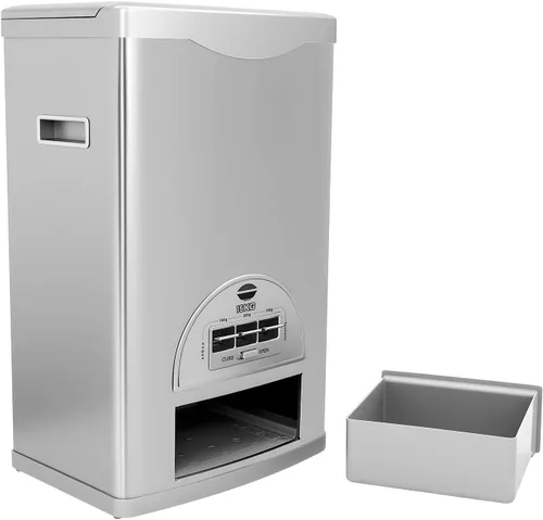 Miniatura 9 de Dispensador automático de arroz, caja de almacenamiento con dispensador de granos, contenedor de almacenamiento de arroz de acero inoxidable de gran