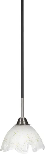 Miniatura 157 de Toltec Lighting Paramount - Mini colgante de 1 luz en acabado negro mate con cristal de arte perla de 7 pulgadas y estilo negro