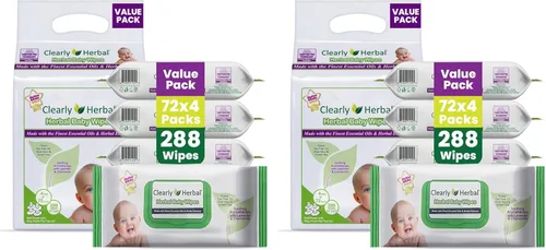Miniatura 8 de Toallitas para bebé, fórmula de agua de rosas, hechas con aceites esenciales y extractos de hierbas naturales, paquete de 288 toallitas a base