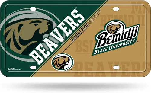 Miniatura 56 de NCAA etiqueta de metal para auto, negro