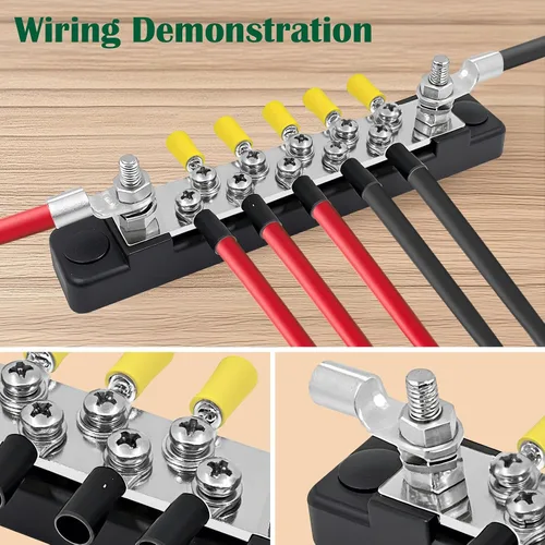 Miniatura 6 de LENKRAD Barras de autobús marinas M6 de 12 V, bloque de distribución de batería impermeable, bloque de terminales de alimentación de 150 A con 2