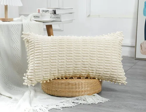 Miniatura 2 de PANOD Funda decorativa larga de almohada lumbar de 14 x 20 pulgadas, bohemia, súper suave y afelpada moderna, funda de almohada rectangular larga
