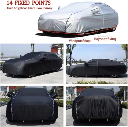 Miniatura 2 de Car Cover Outdoor for Dacia Stepway/Sandero, Car Cover Waterproof Breathable Large, Car Cover Summer,Sun UV Resistent Dustproof Custom,14-Point B1