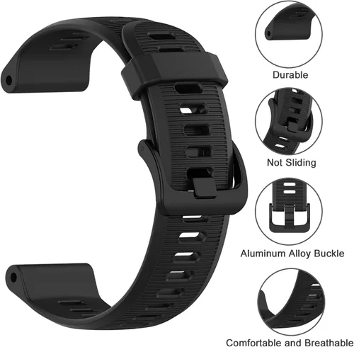 Miniatura 4 de ISABAKE Correa de reloj para Garmin Forerunner 935/945/955/965/745, pulsera de repuesto de silicona de 0.866 in para Fenix 5 Plus/Fenix 6