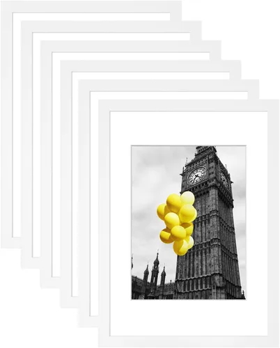 Miniatura 31 de Juego de 6 portarretratos de 5 x 7, para galería de fotos de 4 x 6 pulgadas con paspartú o de 5 x 7 pulgadas sin paspartú, marcos de fotos para Negro