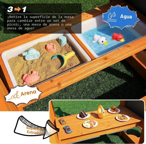 Miniatura 4 de Conjuntos de columpios para niños para el patio trasero, juegos de patio de madera para edades de 3-6 con un tobogán de ola, pared de escalada