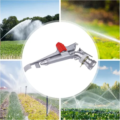 Miniatura 4 de Pistola rociadora de riego agrícola de 2 pulgadas, pistola de riego de área grande de 360°, rociador de riego para granjas, huertos, jardines de té