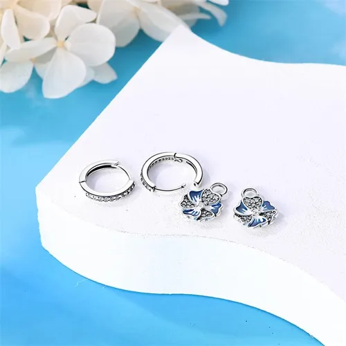 Miniatura 3 de Aretes de plata de ley S925 para mujer, aretes de aro Huggie