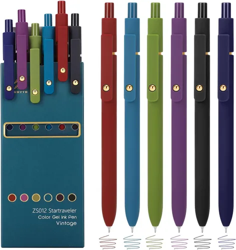 Miniatura 7 de Ddaowanx Bolígrafos de gel coloridos, punta fina retráctil de 0.5mm, bonitos bolígrafos con escritura y bocetos de colores, esenciales