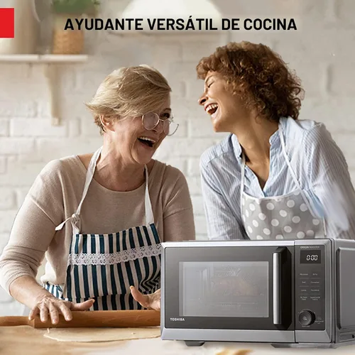 Miniatura 8 de TOSHIBA Combo de freidora de aire con horno de microondas inversor para encimera, serie MASTER, asado, convección, combinación rápida, incluso