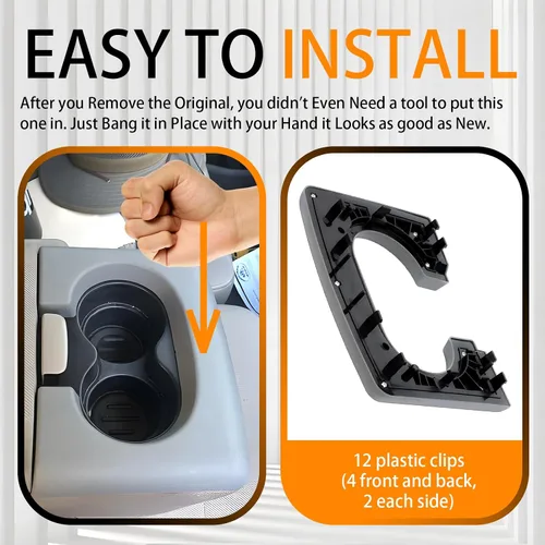 Miniatura 4 de Almohadilla de repuesto para portavasos de consola central compatible con Ford F-150 2004-2014 Piezas de consola central, almohadilla de repuesto