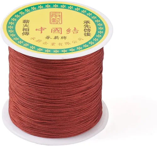 Miniatura 8 de Cordón de nailon trenzado de 150 yardas, cuerda roja de 0.020 in para pulsera, hilo de cuentas de nailon para collar Kumihimo, joyas, borlas