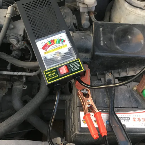 Miniatura 5 de Probador de carga de batería, probador de carga de batería de automóvil, 6 V, 12 V, probador de alternador de batería con voltímetro y pinzas