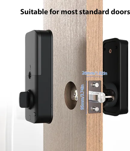 Miniatura 5 de Cerradura de puerta de huellas dactilares, cerradura de puerta inteligente, cerradura de puerta de entrada con 5 métodos: aplicación, huella