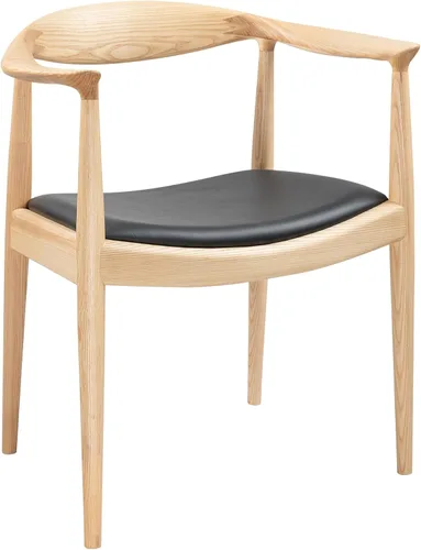 Miniatura 14 de Kennedy - Sillón tapizado de piel sintética, silla de comedor de estilo moderno de mediados de siglo, adecuada para cocina, comedor, oficina (negro)