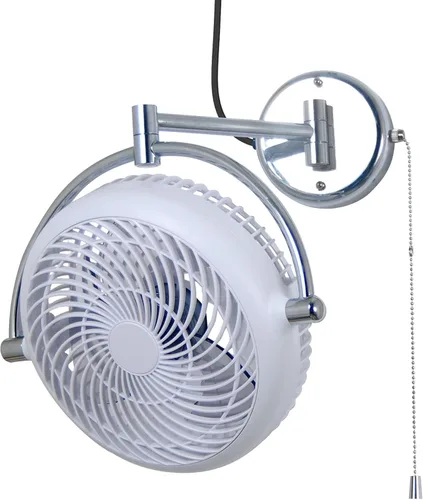 Ventiladores de pared con cadena de tracción, ventiladores de pared de 10 pulgadas, ventilador oscilante silencioso para montaje en pared, brazo