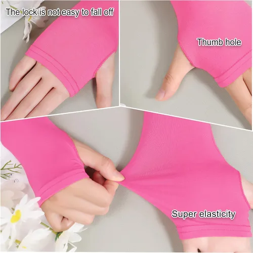 Miniatura 5 de Guantes Bellady para exteriores, manga larga, bloqueadores del sol, sin dedos para mujer