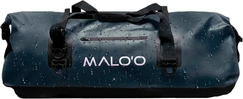 Malo’o Bolsa de lona impermeable seca, bolsa de equipo resistente de cubierta enrollable impermeable con correas para el hombro y bucles Molle, Negro