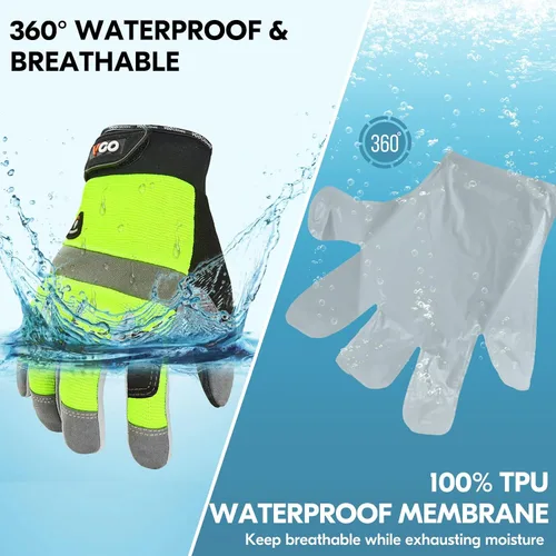 Miniatura 3 de Vgo... 1Pair 5℃/41°F Winter Work Gloves Men, Cold Weather Waterproof Safety Work Gloves,Cold Storage or Freezer Glove