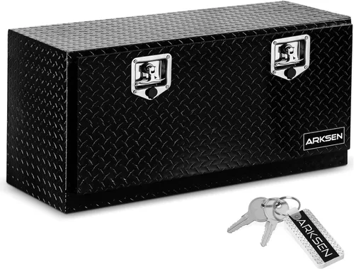 ARKSEN - Caja de herramientas de aluminio con placa de diamante de 36 pulgadas, para camioneta, cuatrimoto, remolque, con cerradura y llave, color