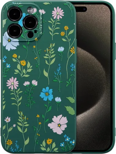 Miniatura 140 de RALEAVO Funda Floral para iPhone 12, Cubierta de Silicona Líquida con Bonito Patrón de Rama de Flores para Niñas y Mujeres, Funda Protectora de Goma