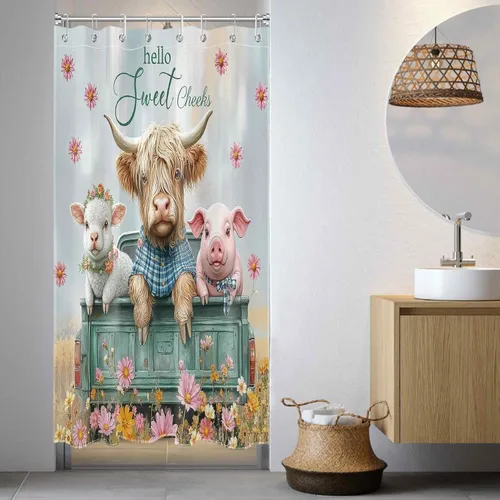 Miniatura 51 de LB Get Naked - Cortina de ducha pequeña de 48 x 68 pulgadas, forro de cortina de ducha de tamaño medio azul y rosa, cortinas de ducha estrechas