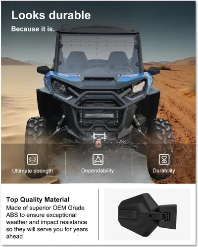 Miniatura 6 de KIWI MASTER Espejos laterales para Can-Am Commander 2021-2026, accesorios deportivos Can-Am Maverick Sport/Trail 2018-2026, espejo retrovisor