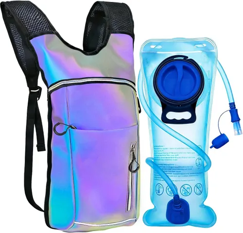 Miniatura 13 de Mochila de hidratación, mochila de agua con cámara de 2L, mochila de hidratación para raves, esencial para festivales, senderismo, ciclismo
