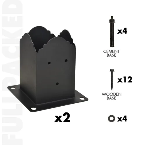 Miniatura 2 de Creative Design - Base de poste de 4 x 4 pulgadas, soporte cuadrado para buzón de valla, base de poste atornillada, anclaje de tierra para poste