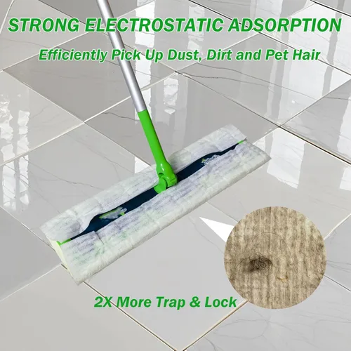 Miniatura 5 de Repuestos de tela de barrido en seco XL para trapeador Swiffer Sweeper XL, almohadillas secas desechables XL, polvo de pelo de mascotas, repuestos