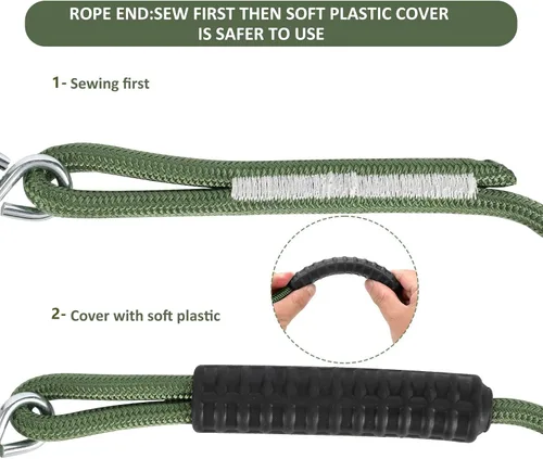 Miniatura 3 de Juego de columpios de plástico de repuesto resistente, con cuerda ajustable antideslizante para colgar en el árbol, accesorios para interiores y Azul