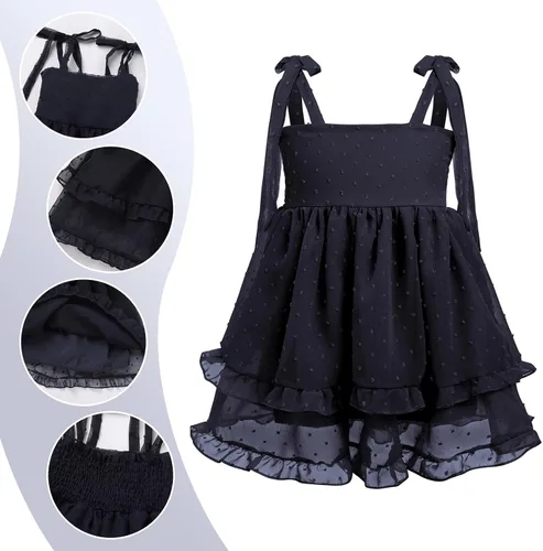 Miniatura 3 de Vestido de tul de verano para niña pequeña, vestido floral de fiesta de cumpleaños, vestido de boda para niña de las flores, vestido casual