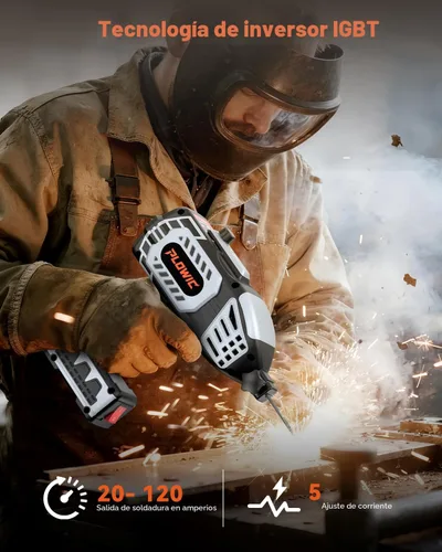 Miniatura 3 de Máquina de soldadura portátil de 110 V, soldador de mano portátil con inversor IGBT 5 ajustes de corriente variable, pistola soldadora eléctrica
