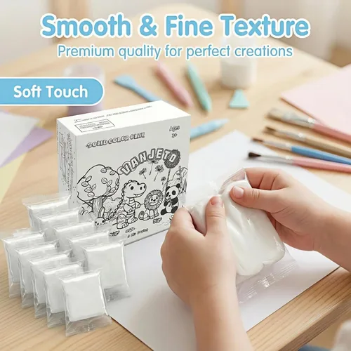 Miniatura 9 de Arcilla para modelar para niños, arcilla mágica VANJETO para niños secado al aire, arcilla súper suave para bricolaje Slime, arcilla de modelado Rojo