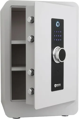 ProtexSafe SK-60 - Caja fuerte de acero ignífugo para el hogar con teclado biométrico, digital, cerradura de llave, 1.32 pies cúbicos, 11.8 x 14.5 x