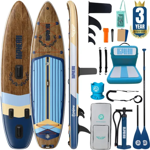 Miniatura 13 de Niphean Tabla de remo inflable (extra grande) para 2+1 personas/familia, capacidad de 500 libras, tabla de remo con accesorios de SUP, tabla de remo