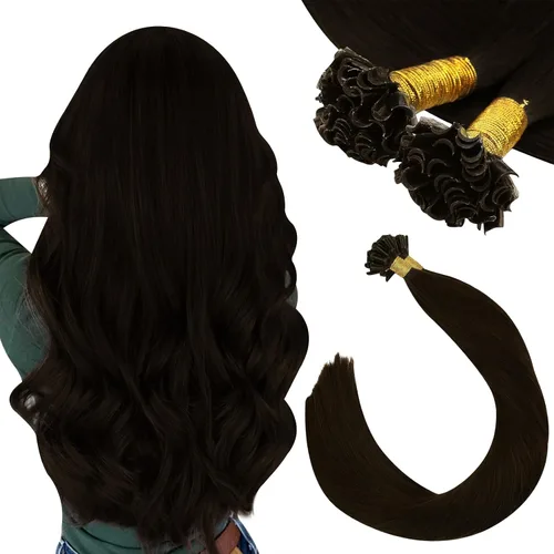 Miniatura 17 de Ugeat - Extensiones de cabello humano con microanillo, 14 pulgadas, extensiones de cabello Remy con microcuentas de 1 gm/hebra, 50 gms, extensiones