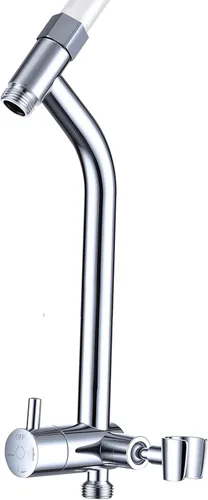 Miniatura 10 de G-Promise Kit de Repuesto de Grifo de Bañera y Ducha Todo Metálico con Soporte Bajo Portátil, Válvula Desviadora de 3 Vías con Modo de Pausa