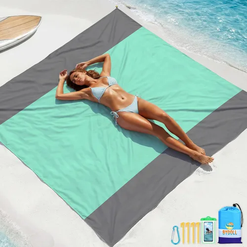 Miniatura 15 de BYDOLL Manta de playa impermeable y de gran