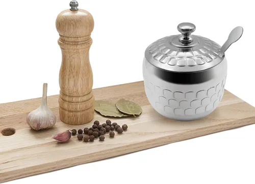 Miniatura 6 de Tazón de Acero Inoxidable para Azúcar, Frasco para Condimentos de Café, Recipiente para Especias, Olla para Condimentos con Tapa y Cuchara