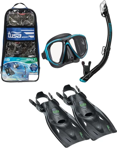 TUSA Sport - Set de viaje para adultos con máscara, esnórquel seco y aletas