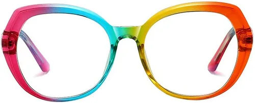 Miniatura 3 de Melrose Gafas de lectura de bloqueo azul de las señoras de la moda, antifatiga/deslumbramiento colorido irregular juegos de computadora femeninos
