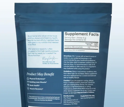 Miniatura 4 de The 'Pause Life Creatina en polvo, esencial para entrenamiento, preentrenamiento, fórmula vegana y sin gluten con creavitalis, apoyo cognitivo