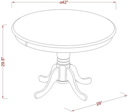 Miniatura 10 de East West Furniture HLAN3-BCH-C - Juego de mesa de comedor, 3 piezas