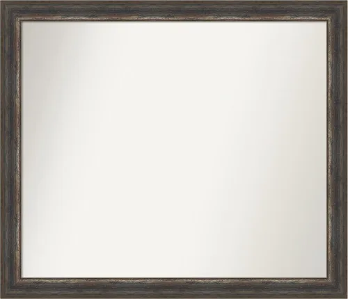 Miniatura 236 de Amanti Art Espejo de baño marrón para sobre el fregadero, 25 x 25 pulgadas, hecho a medida, espejo de tocador cuadrado marrón medio, marco de madera