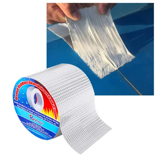 Cinta profesional súper impermeable, cinta de goma butílica de aluminio para tubería/metal/toldo de caravana/fuga de techo/sello de ventana/barco, 4