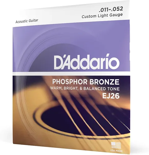 Miniatura 10 de Cuerdas para guitarra acústica de bronce fosforado D'Addario, blanco negro rojo azul