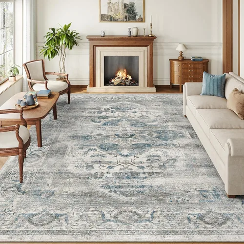Miniatura 67 de Alfombra de pasillo lavable de 2 x 6 pies - Alfombras de cocina con respaldo antideslizante vintage suave estilo granja, alfombra de entrada