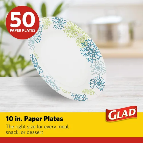 Miniatura 2 de Glad - Platos de papel desechables cuadrados para todas las ocasiones